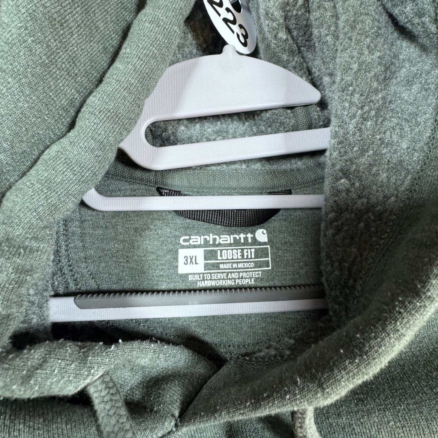 Carhartt Mens Hoodie Sweatshirt 3XL Green Heather Graphic Spellout Pullover