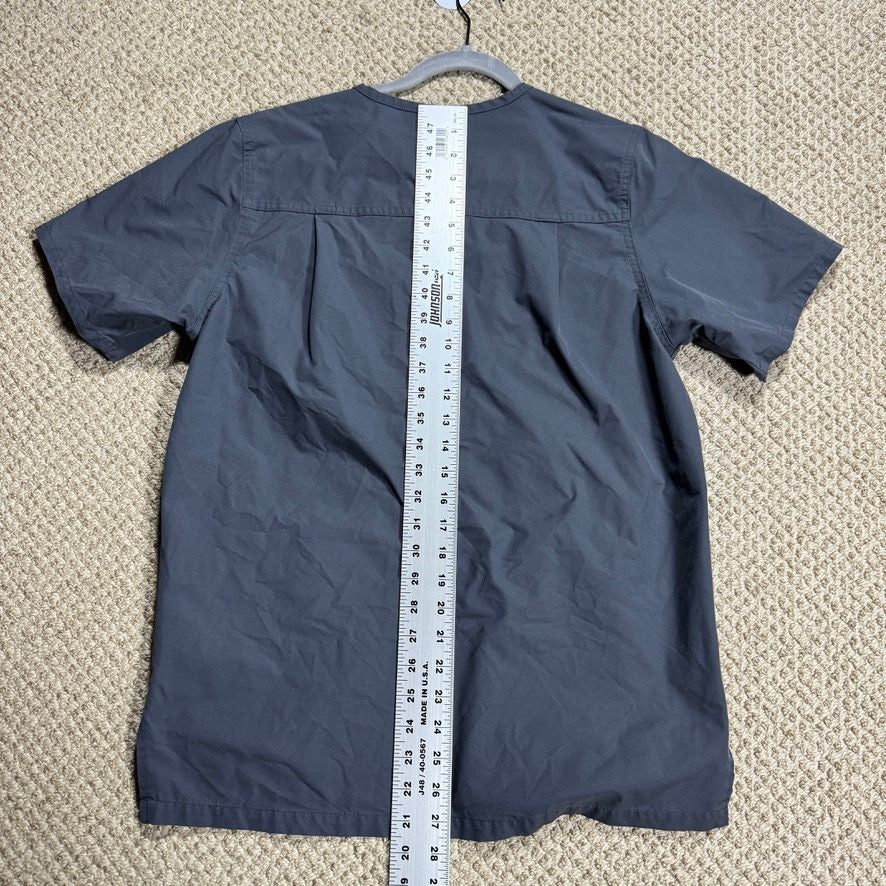 Carhartt Mens Scrub Top S Gray Modern Fit Medical Uniform V-Neck Shirt