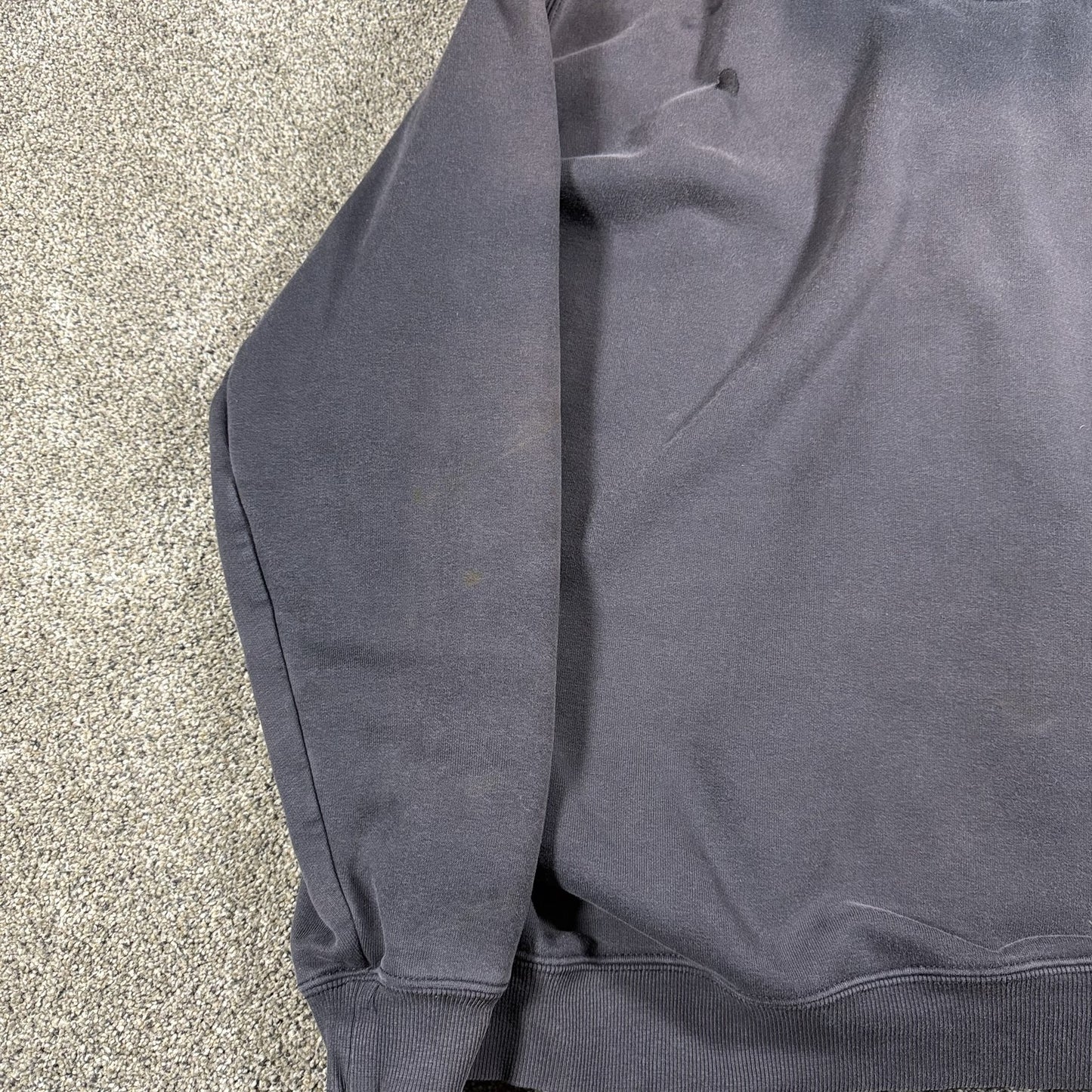 Carhartt Mens Full Zip Hoodie 2XL Tall Black Faded Workwear Sweatshirt STAINED