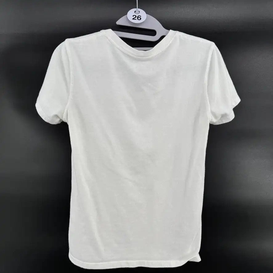 Carhartt Womens T-Shirt V-Neck Short Sleeve Size XS White Cotton Blend