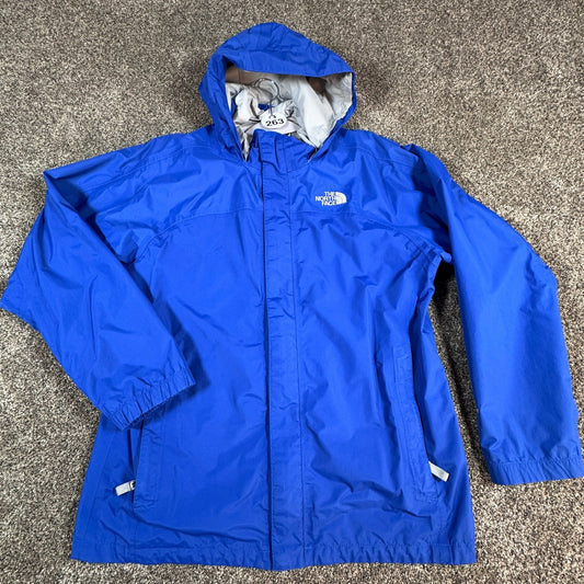 The North Face Boys Hyvent Jacket XL Blue Hooded Windbreaker Waterproof