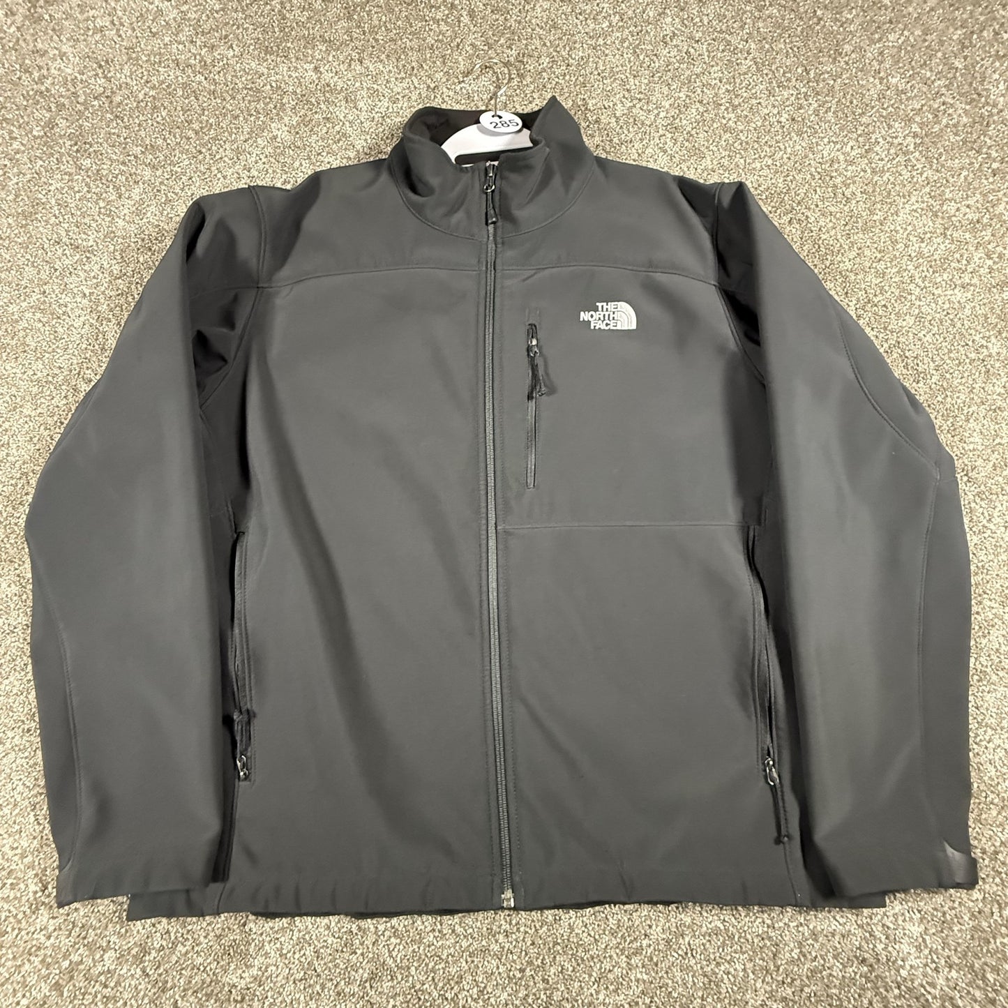 The North Face Mens Softshell Jacket XL Gray Fleece Lined Full Zip Outdoor