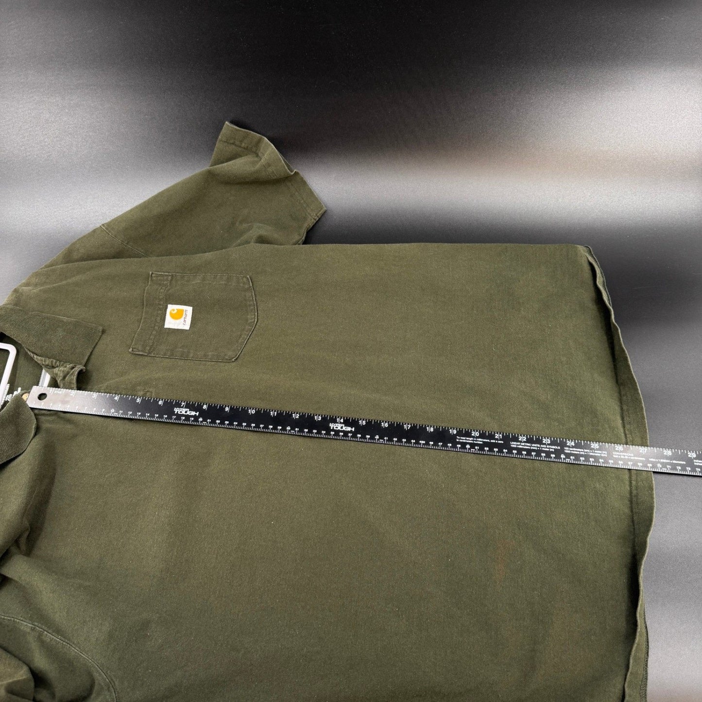 Carhartt Mens Pocket Polo Shirt K198 XL Olive Green Short Sleeve Cotton