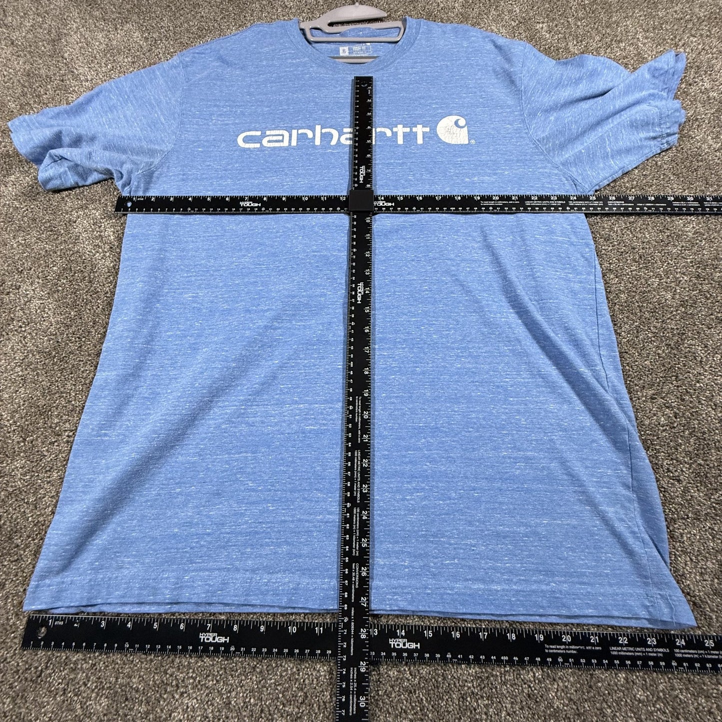 Carhartt Mens T Shirt XL Blue Loose Fit Graphic Logo Cotton Polyester
