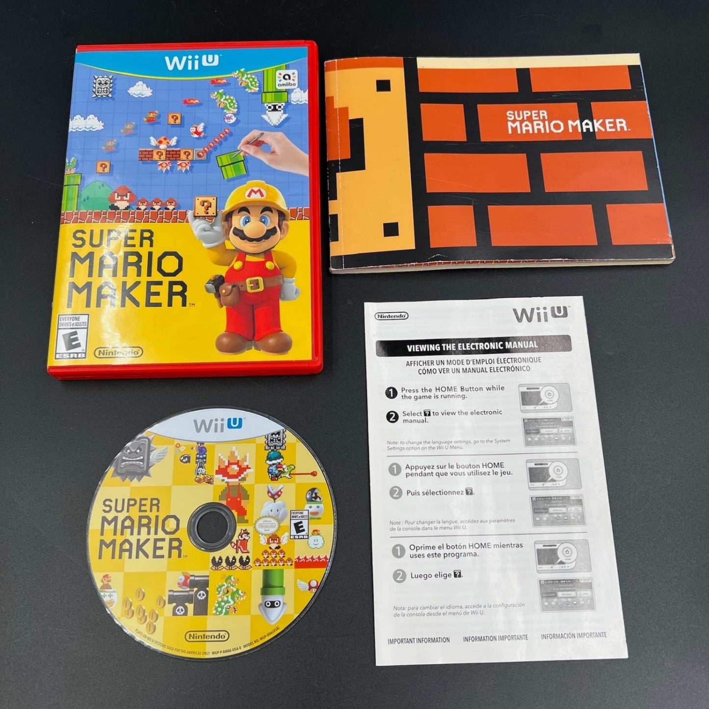 Super Mario Maker Nintendo Wii U Game Complete CIB with Manual and Idea Book