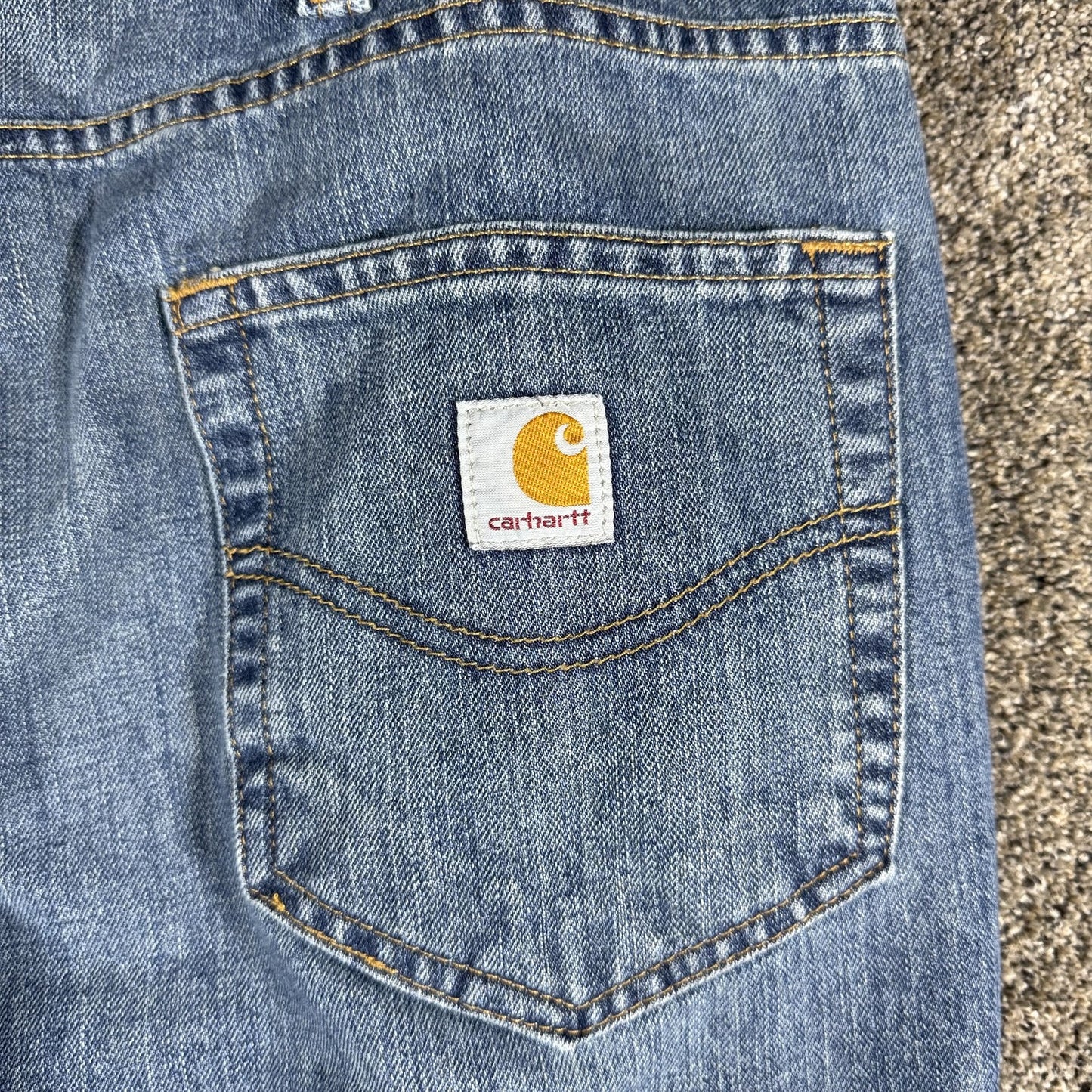 Carhartt Mens Jeans Relaxed Fit 42x28 Blue Medium Wash Denim Workwear