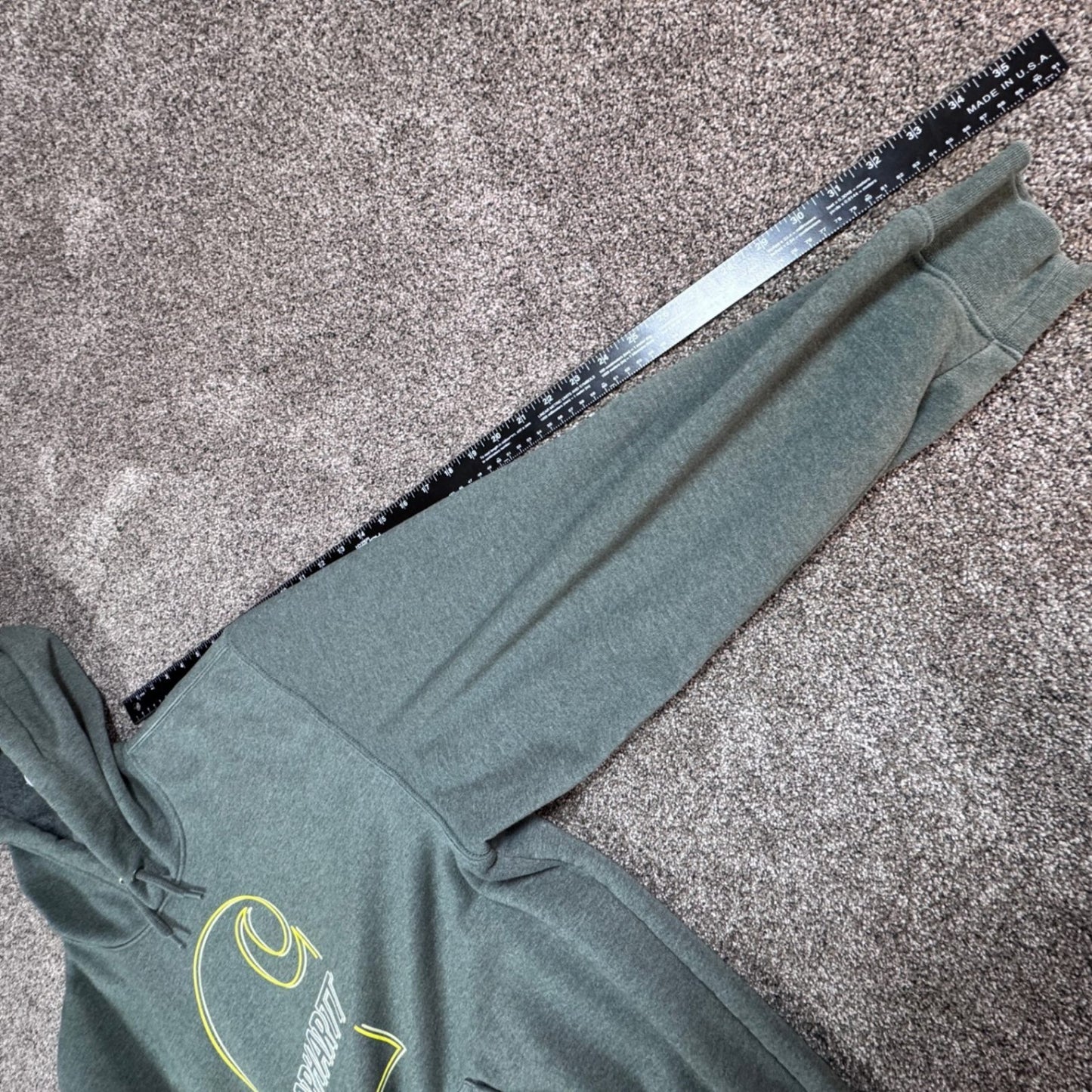 Carhartt Mens Hoodie Sweatshirt 3XL Green Heather Graphic Spellout Pullover