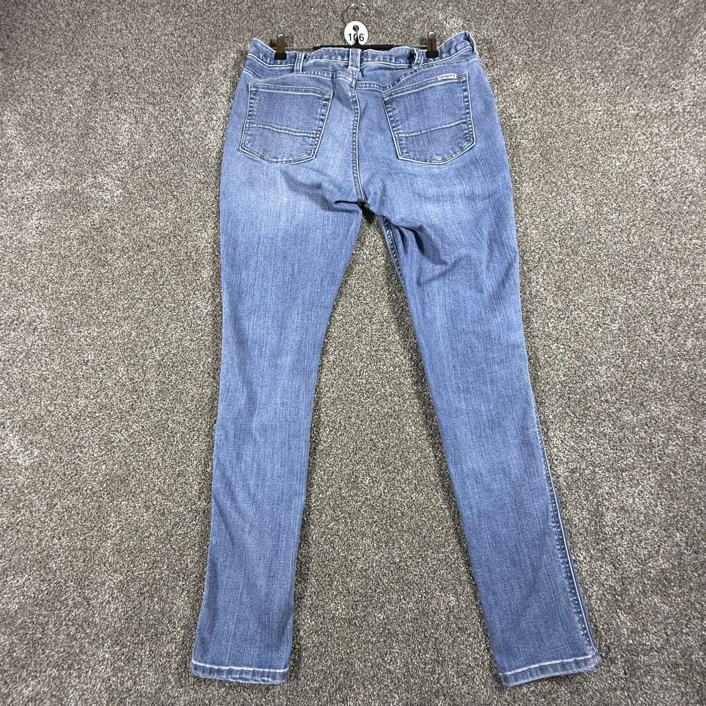 Carhartt Womens Jeans Size 12 Tall Slim Fit Skinny Leg Medium Wash Denim