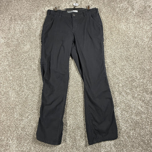 Carhartt Womens 10 Short Loose Fit Black Utility Cargo Work Pants Cotton Blend