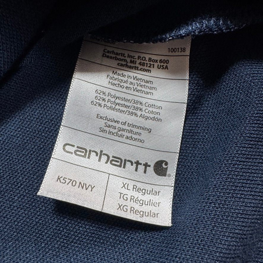 Carhartt Mens Polo Shirt XL Navy Blue Original Fit Pocket K570