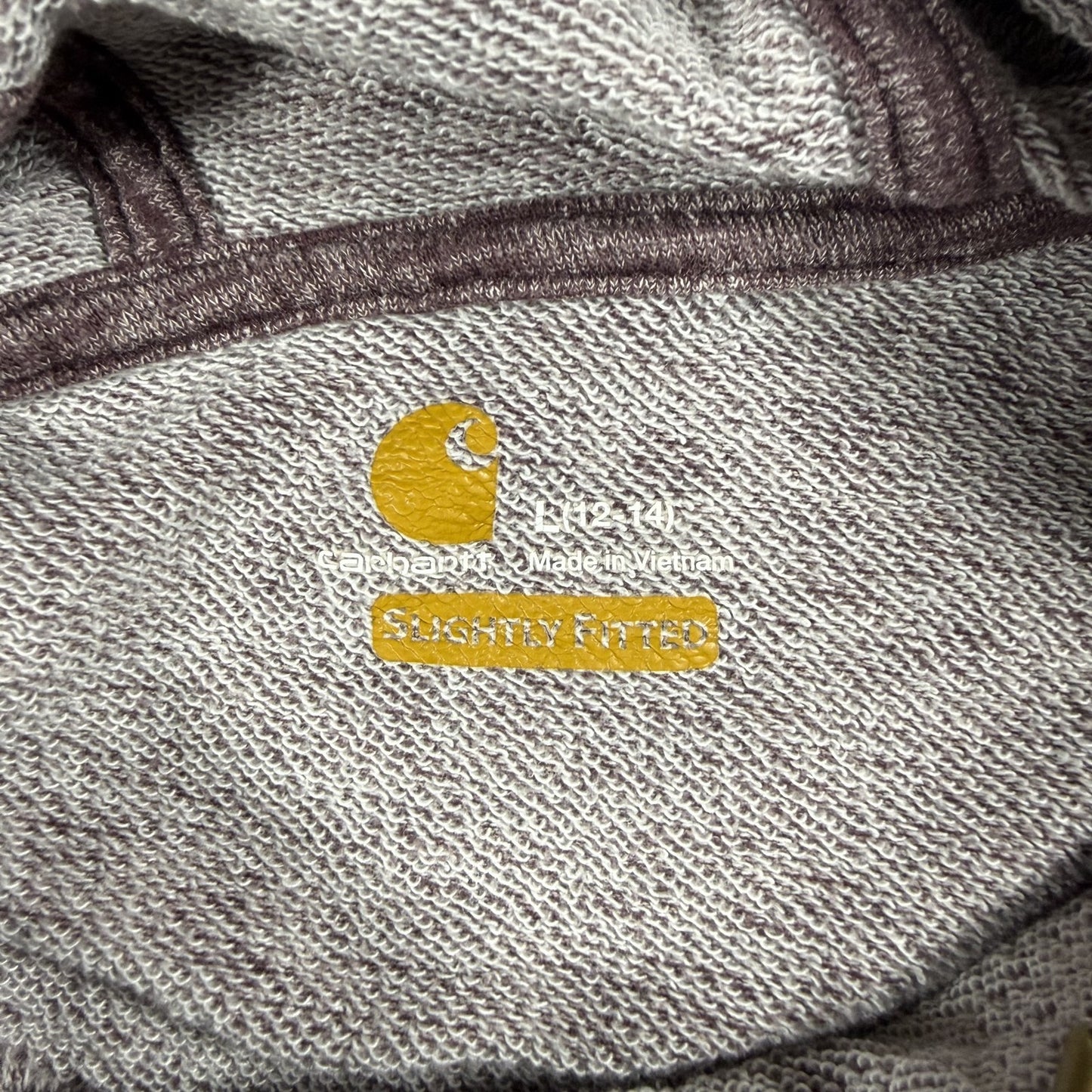 Carhartt Womens Hoodie Pullover L 12/14 Heathered Maroon Cotton Polyester Blend