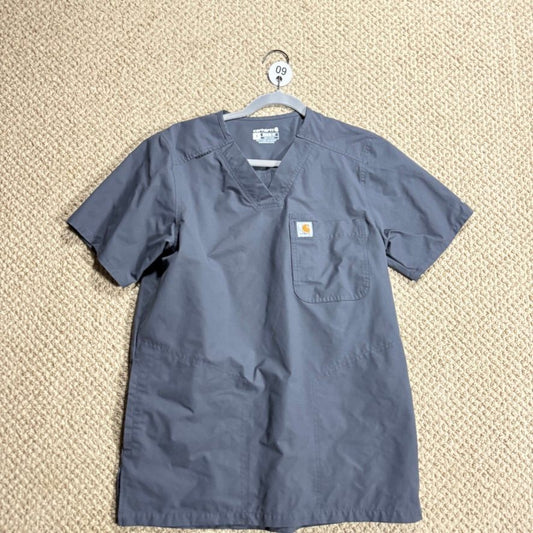 Carhartt Force Mens Scrub Top Small Modern Fit Gray Medical Scrubs