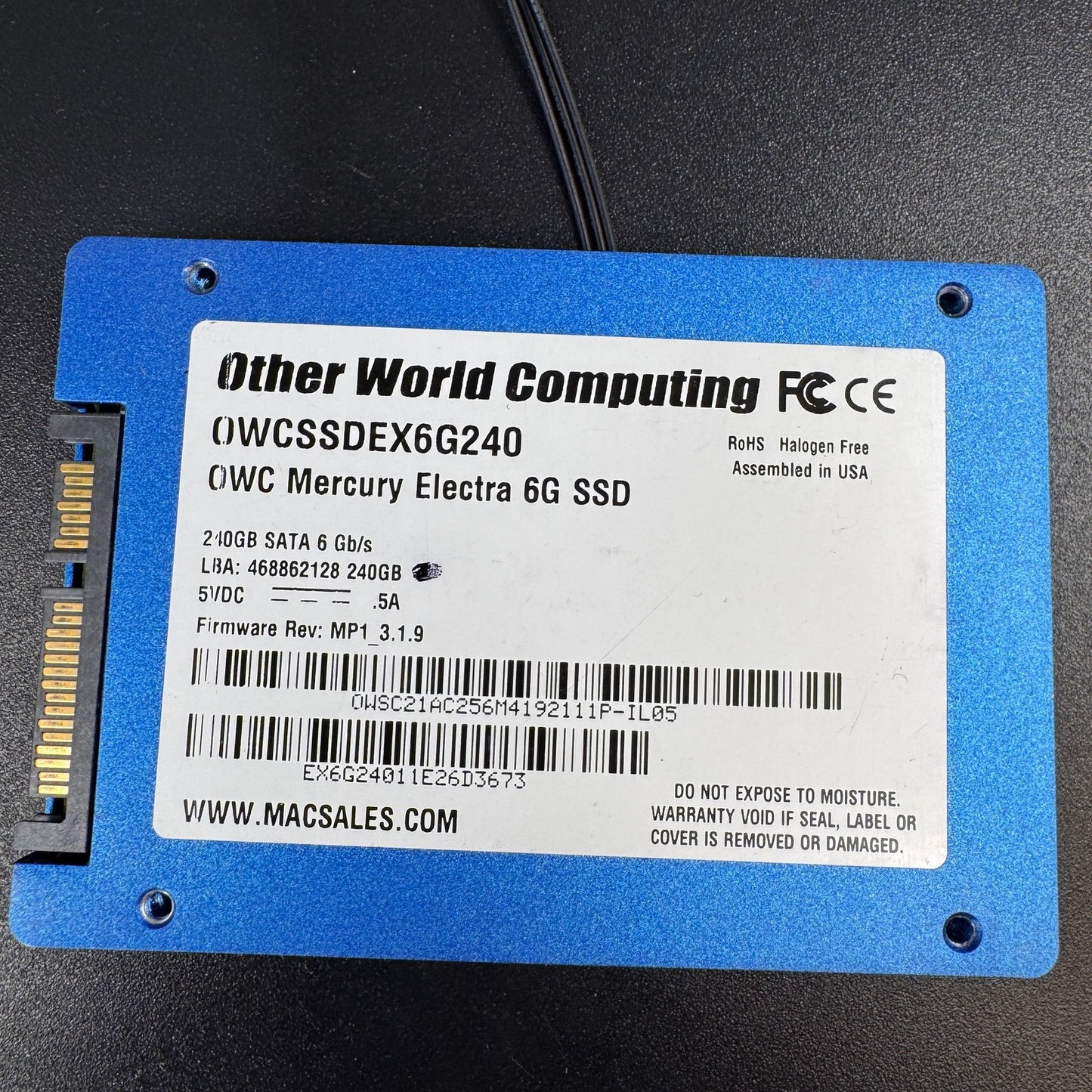 OWC 240GB SSD w/NewerTech AdaptaDrive 2.5 Thermal Adapter Kit iMac 2010/2011
