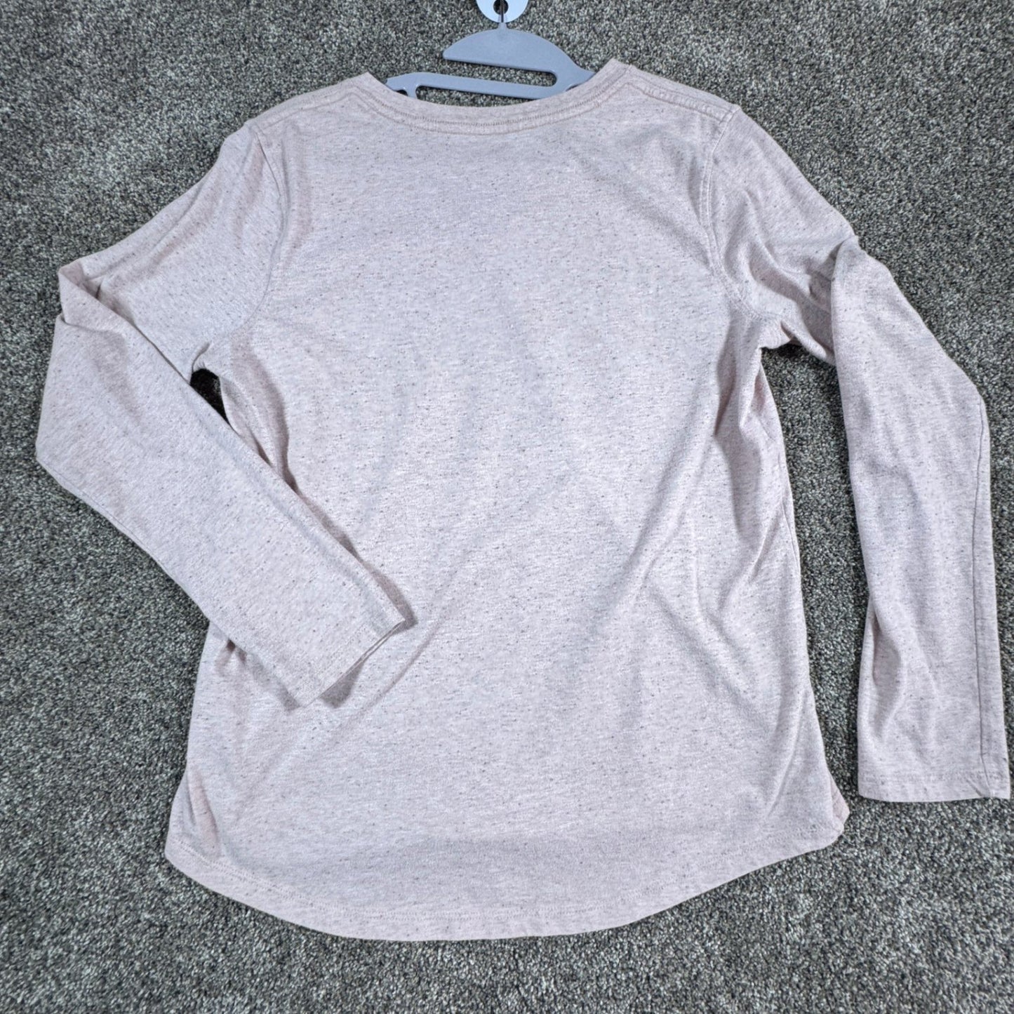 Carhartt Womens Long Sleeve T-Shirt Size L 12-14 Pink Heather V-Neck Relaxed Fit