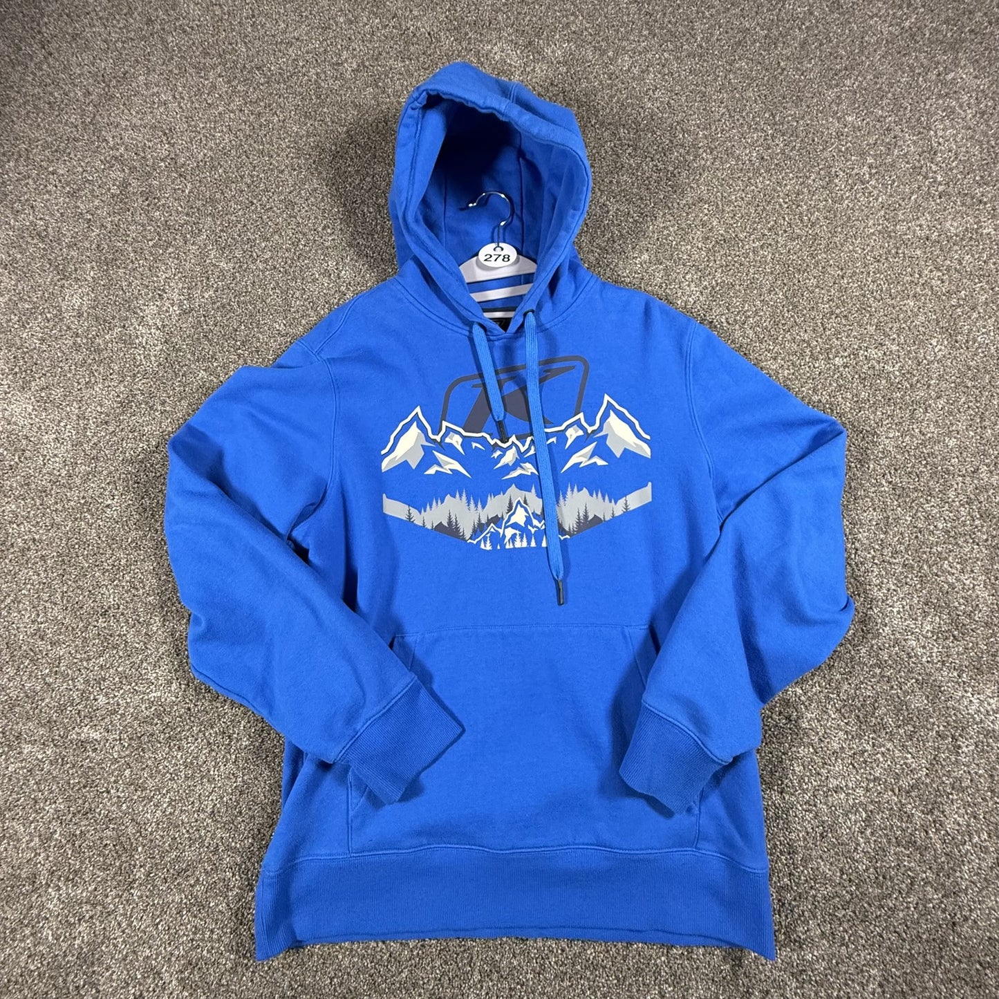 Klim Mens Peak Side Pullover Hoodie Size Small S Blue Graphic Sweatshirt