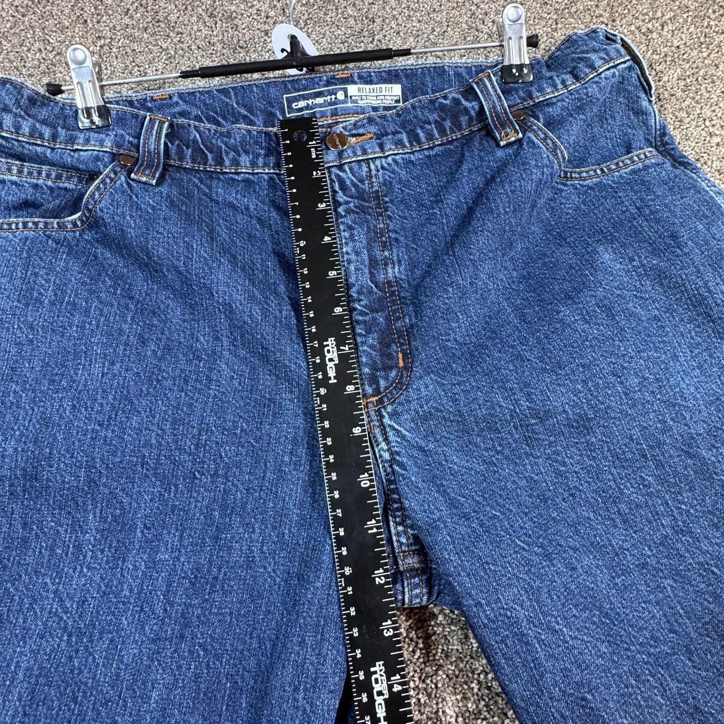 Carhartt Mens Relaxed Fit Flannel Lined Jeans 40x30 Blue Denim Work Pants