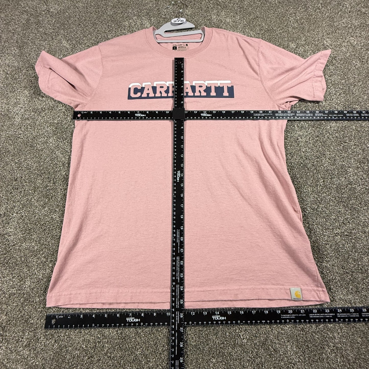 Carhartt Mens T-Shirt Relaxed Fit Logo Short Sleeve Graphic Tee Size L Pink