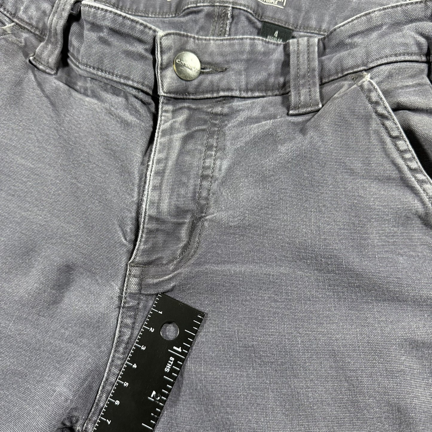 Carhartt Womens Loose Fit Work Pants Size 4 Gray Canvas Carpenter Utility