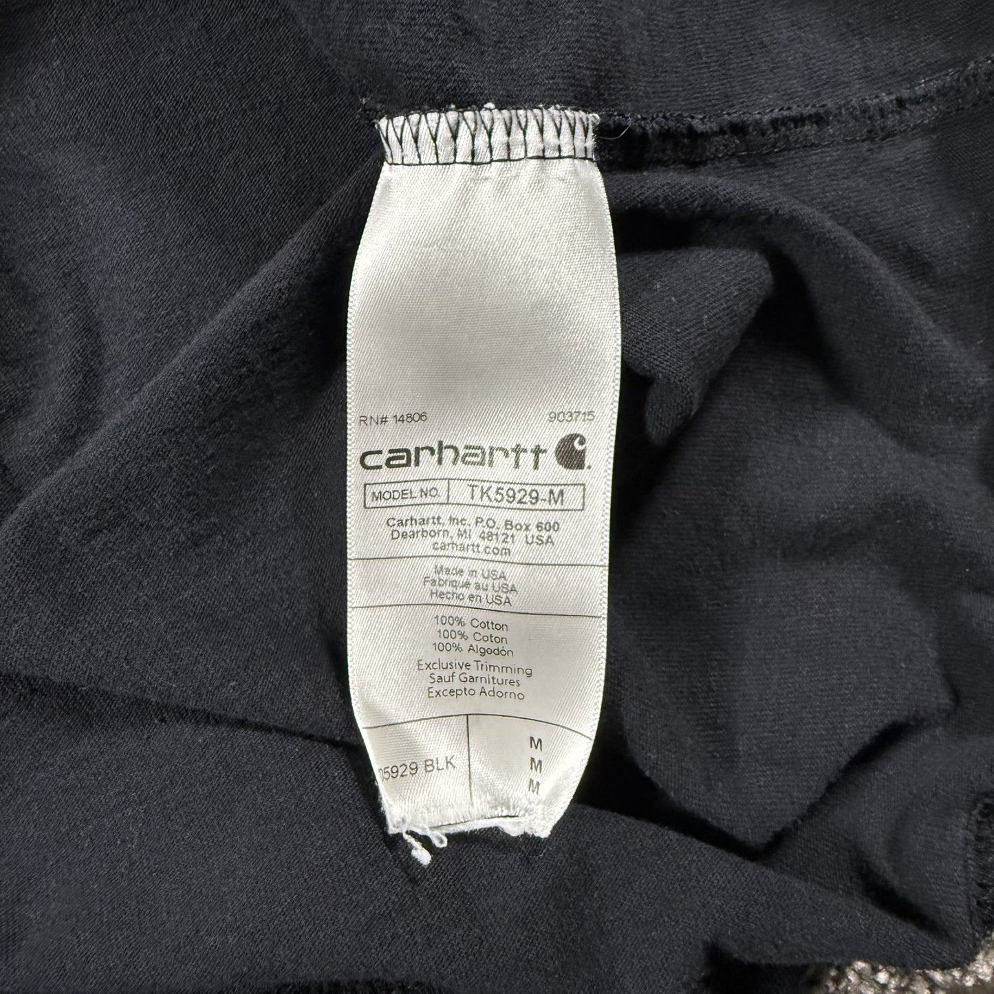 Carhartt Mens Graphic T-Shirt American Flag Logo Durable Goods Black
