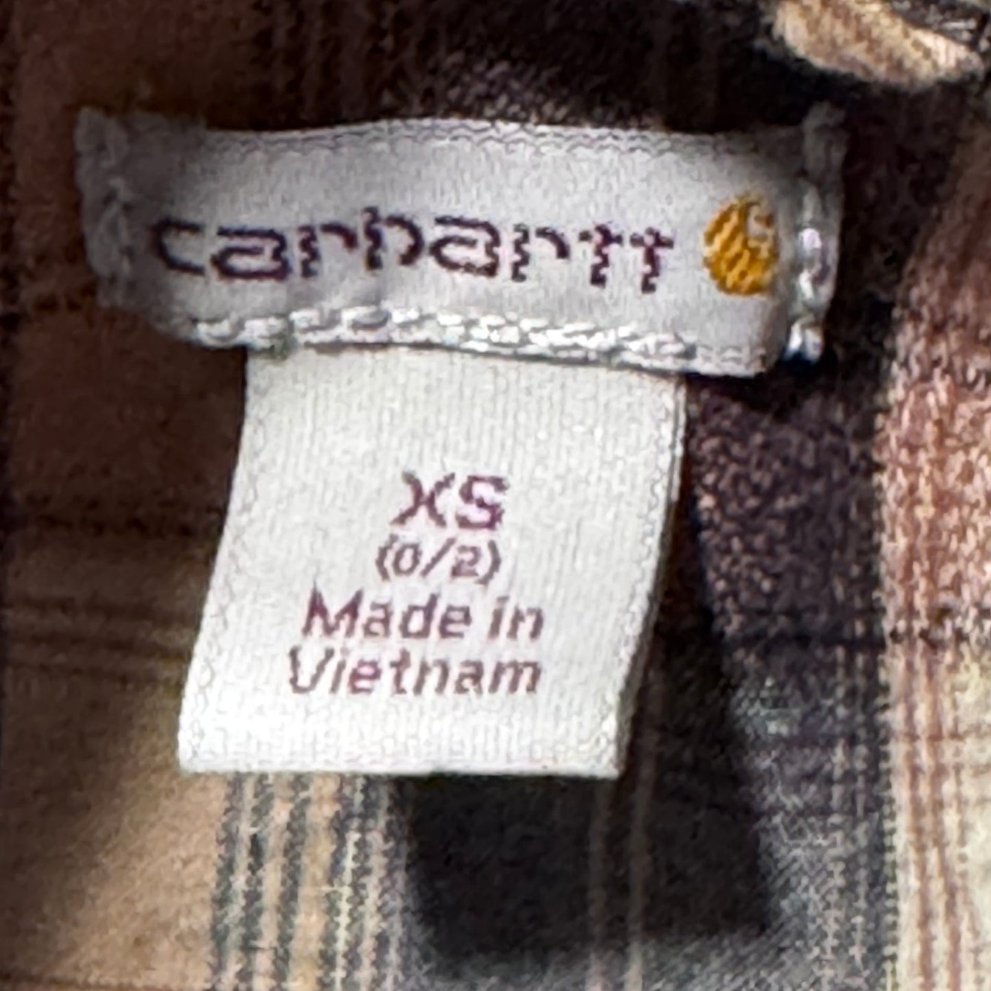 Carhartt Womens Flannel Shirt XS Multicolor Plaid Button Up Long Sleeve