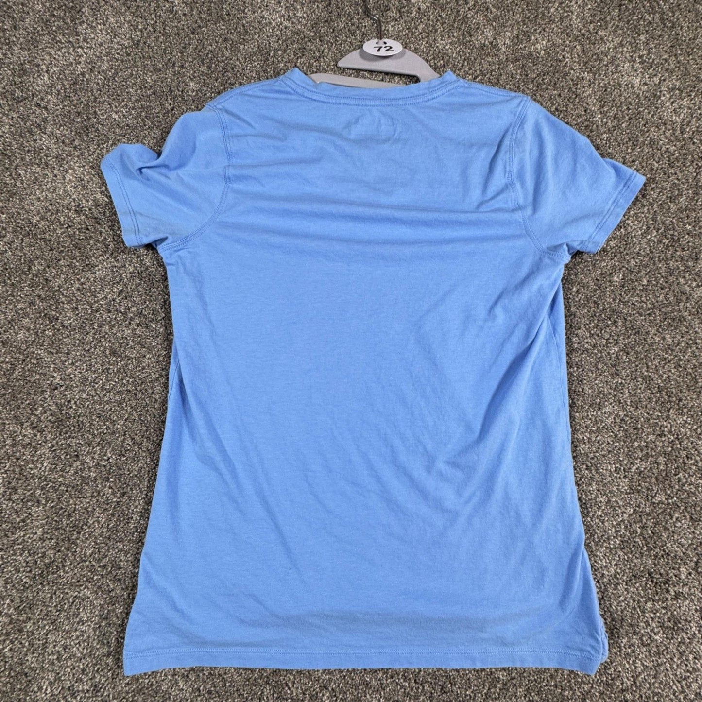 Carhartt Womens T-Shirt S Relaxed Fit V-Neck Short Sleeve Blue Cotton Blend