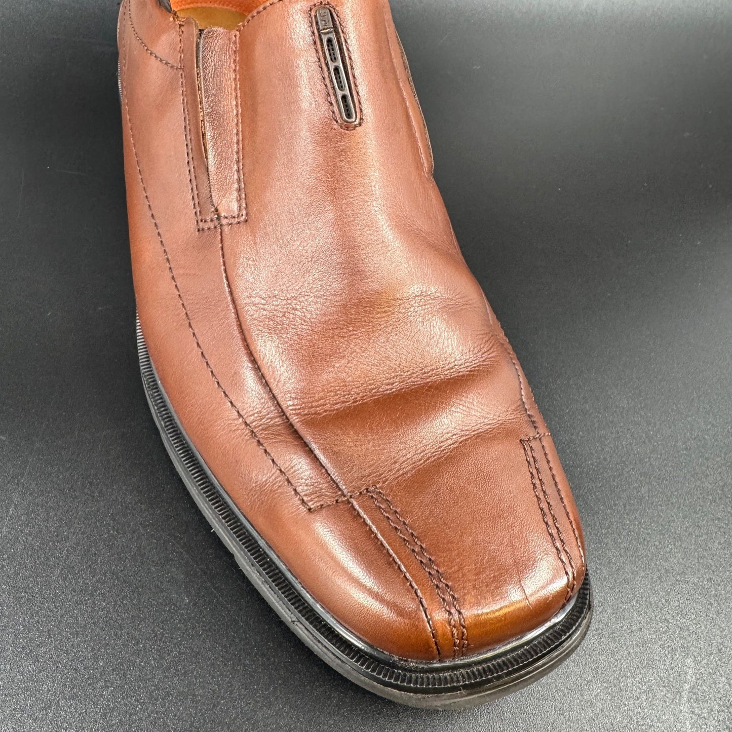 Clarks Mens Unstructured Un Sheridan Square Toe 13W Brown Leather Dress Shoes