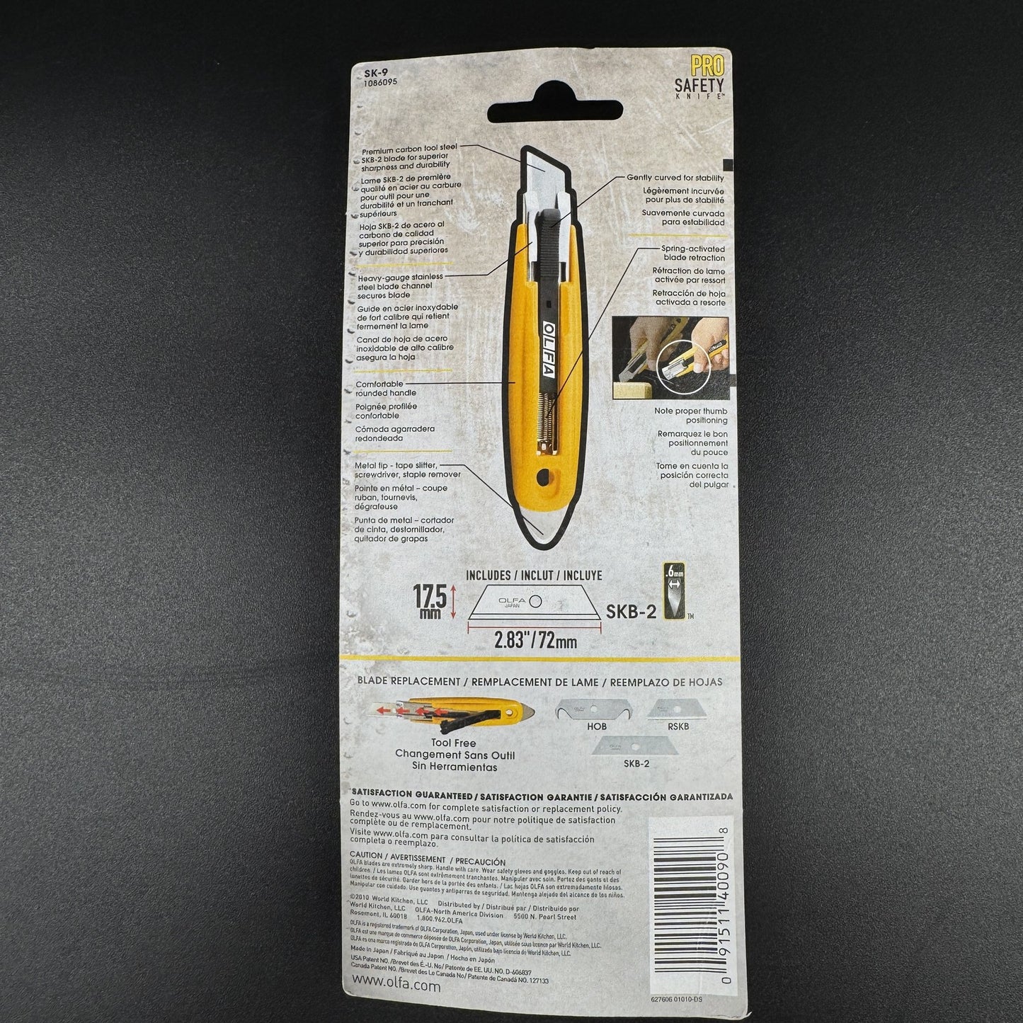 OLFA SK-9 Pro Heavy Duty Safety Knife Self Retracting Spring Loaded Box Cutter