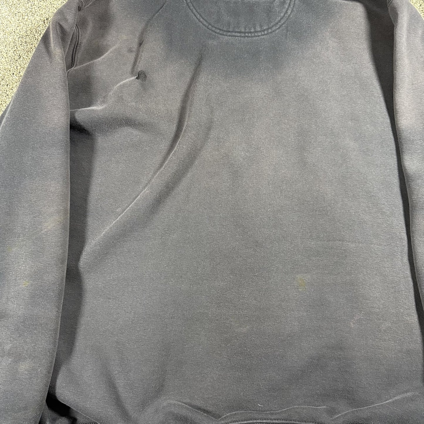 Carhartt Mens Full Zip Hoodie 2XL Tall Black Faded Workwear Sweatshirt STAINED