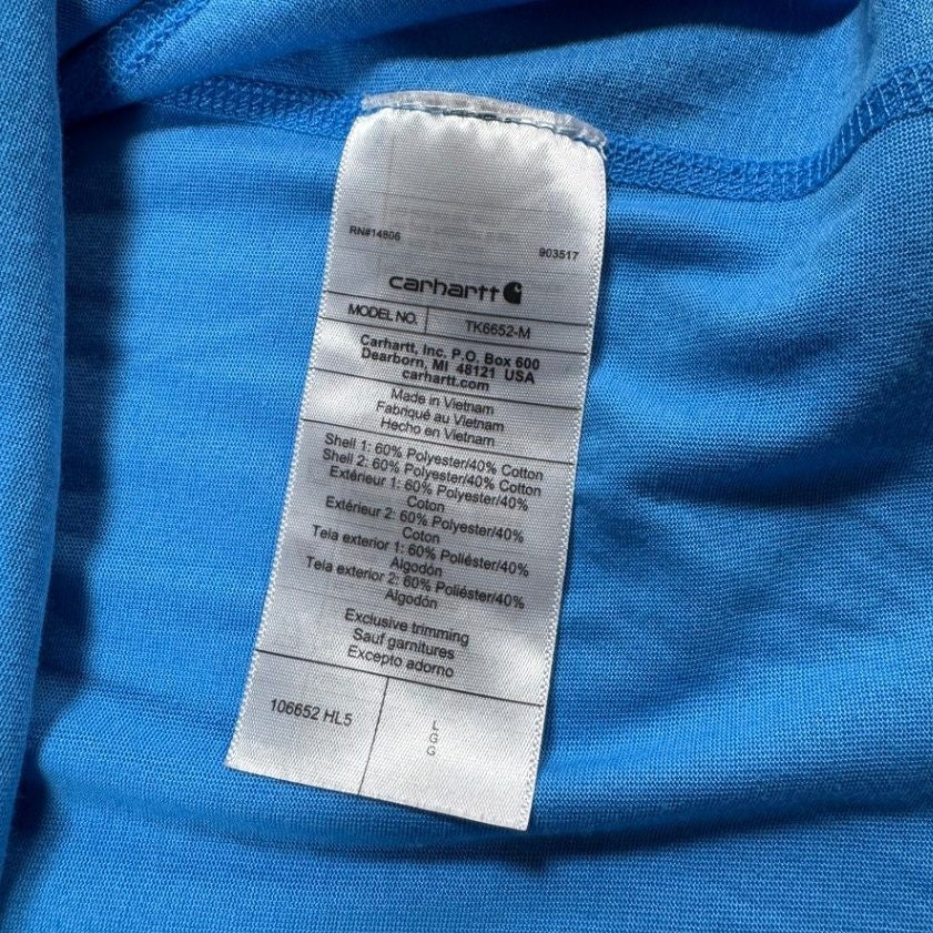 Carhartt Mens Pocket T-Shirt L Blue Relaxed Fit Short Sleeve Workwear