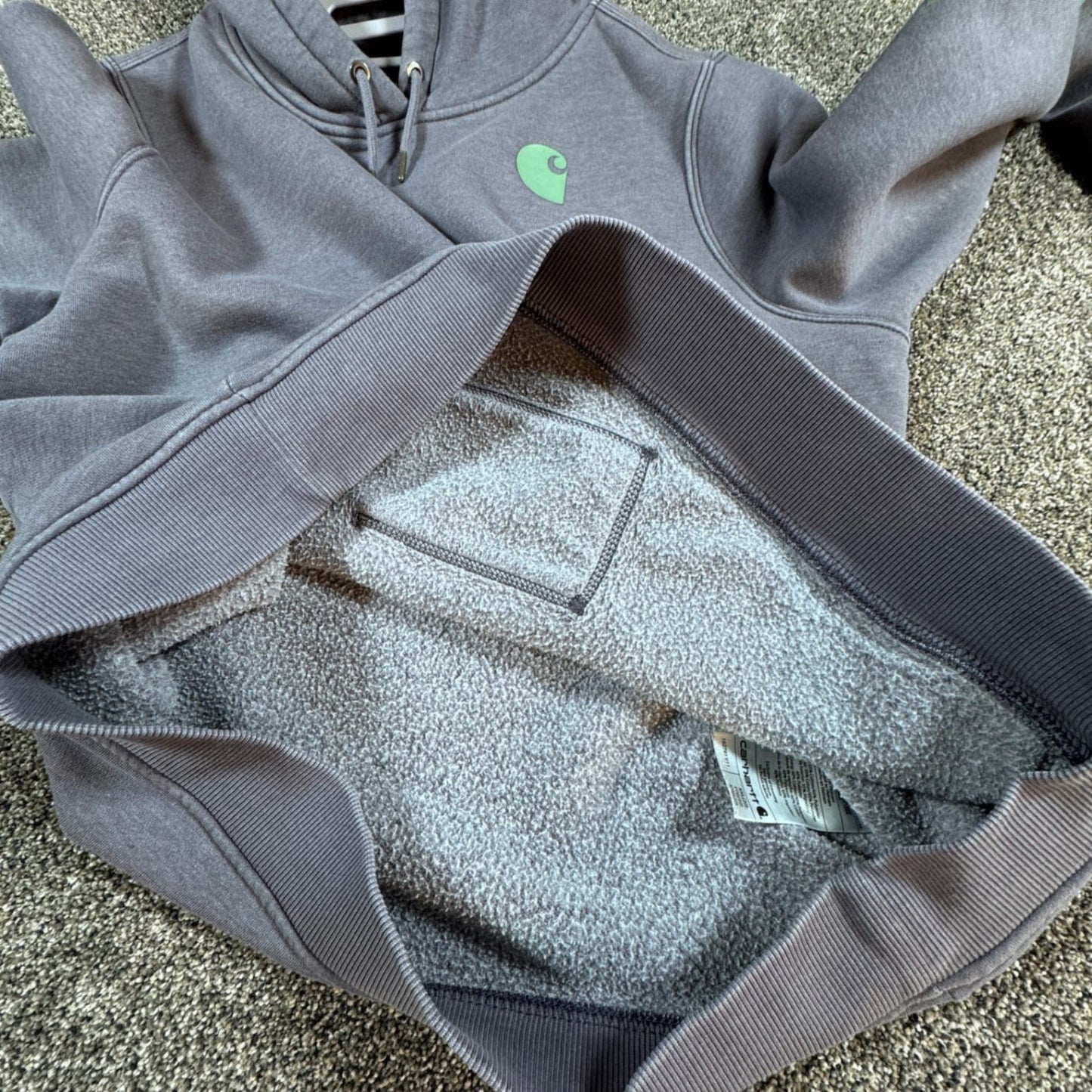 Carhartt Womens Hoodie Sweatshirt XXL 20 Purple Heather Spellout Clarksburg