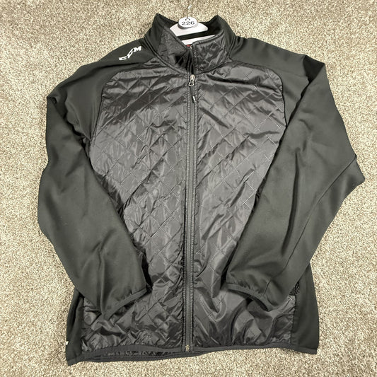 CCM Hockey Mens XL Black Quilted Full Zip Jacket Stand Collar Tactical Degree