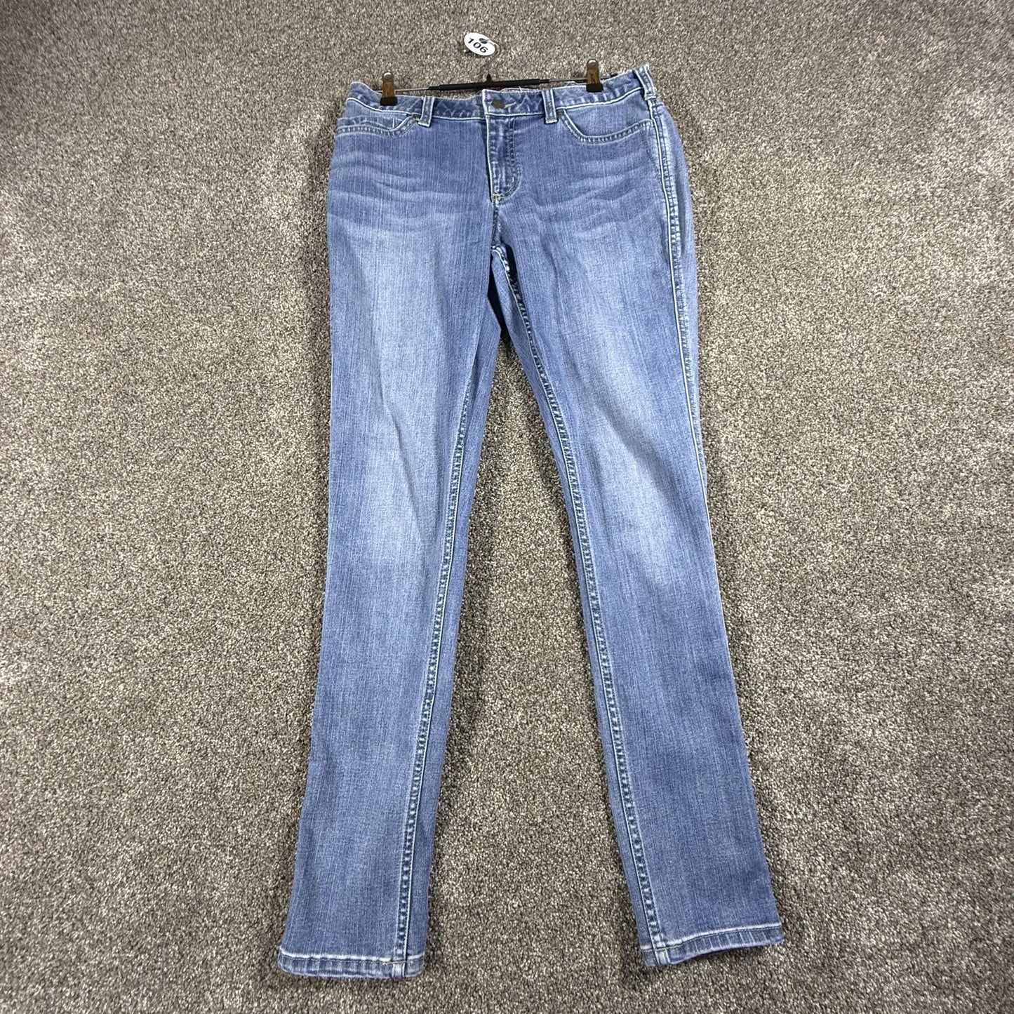 Carhartt Womens Jeans Size 12 Tall Slim Fit Skinny Leg Medium Wash Denim