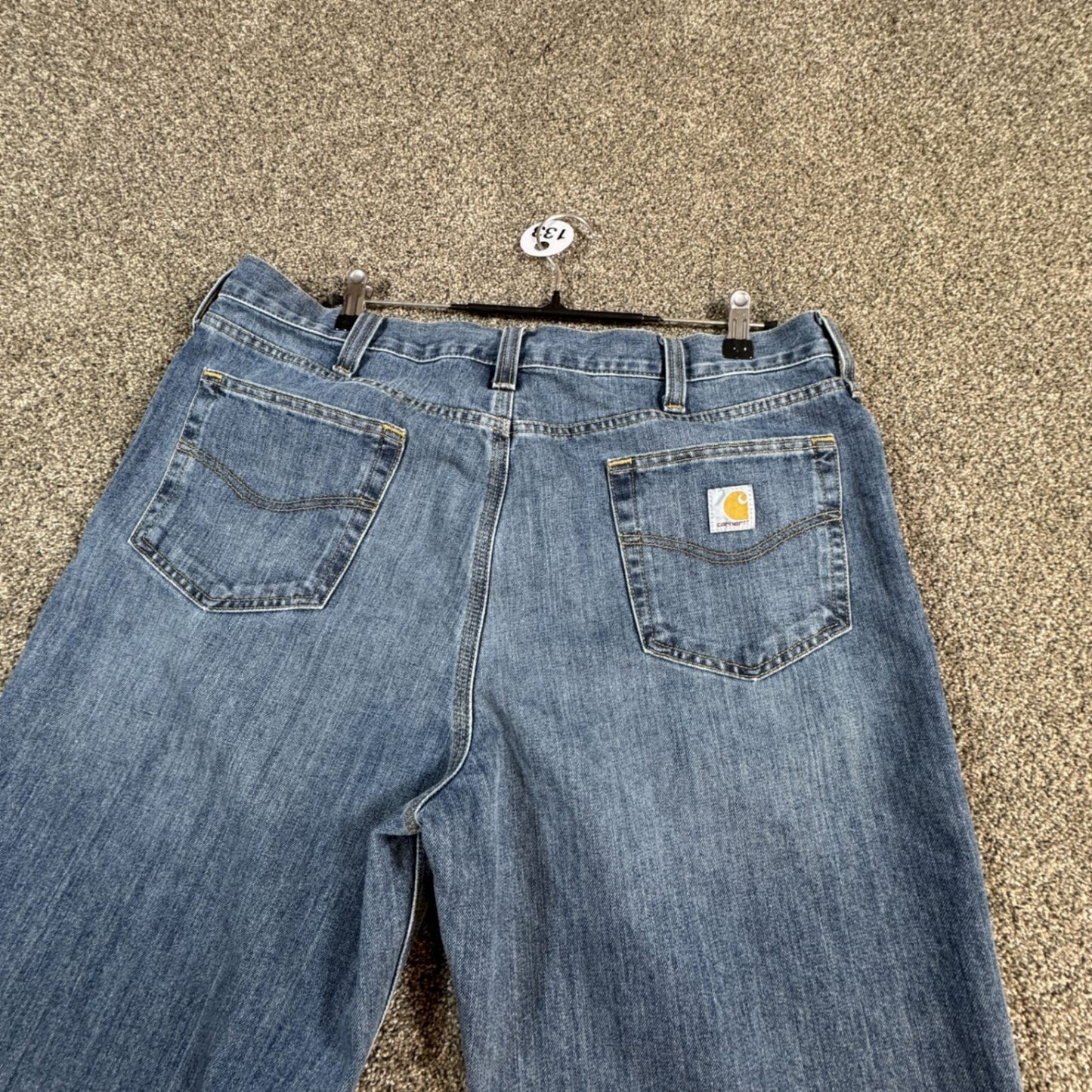 Carhartt Mens Relaxed Fit Jeans Size 40x36 Blue Denim Work Pants 101483