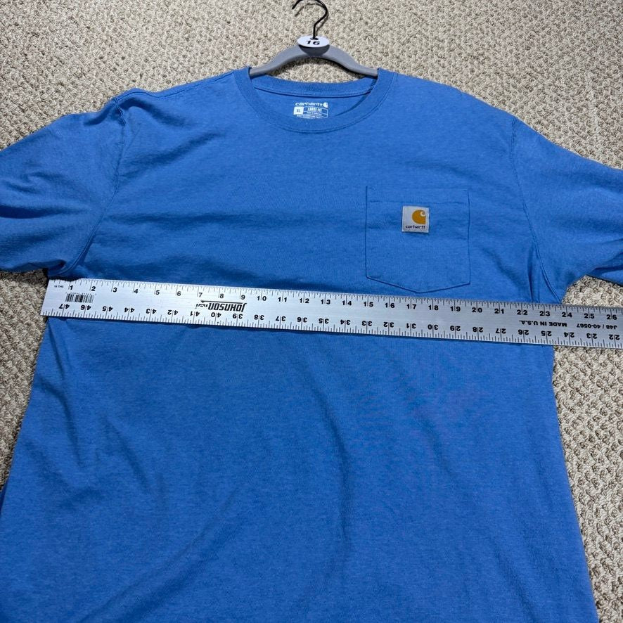 Carhartt Mens K87 Pocket T-Shirt XL Blue Loose Fit Short Sleeve Workwear
