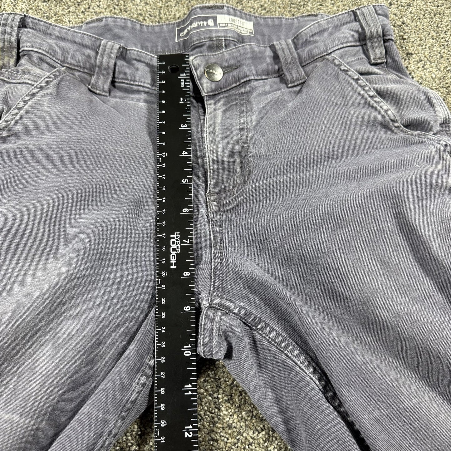 Carhartt Womens Loose Fit Work Pants Size 4 Gray Canvas Carpenter Utility