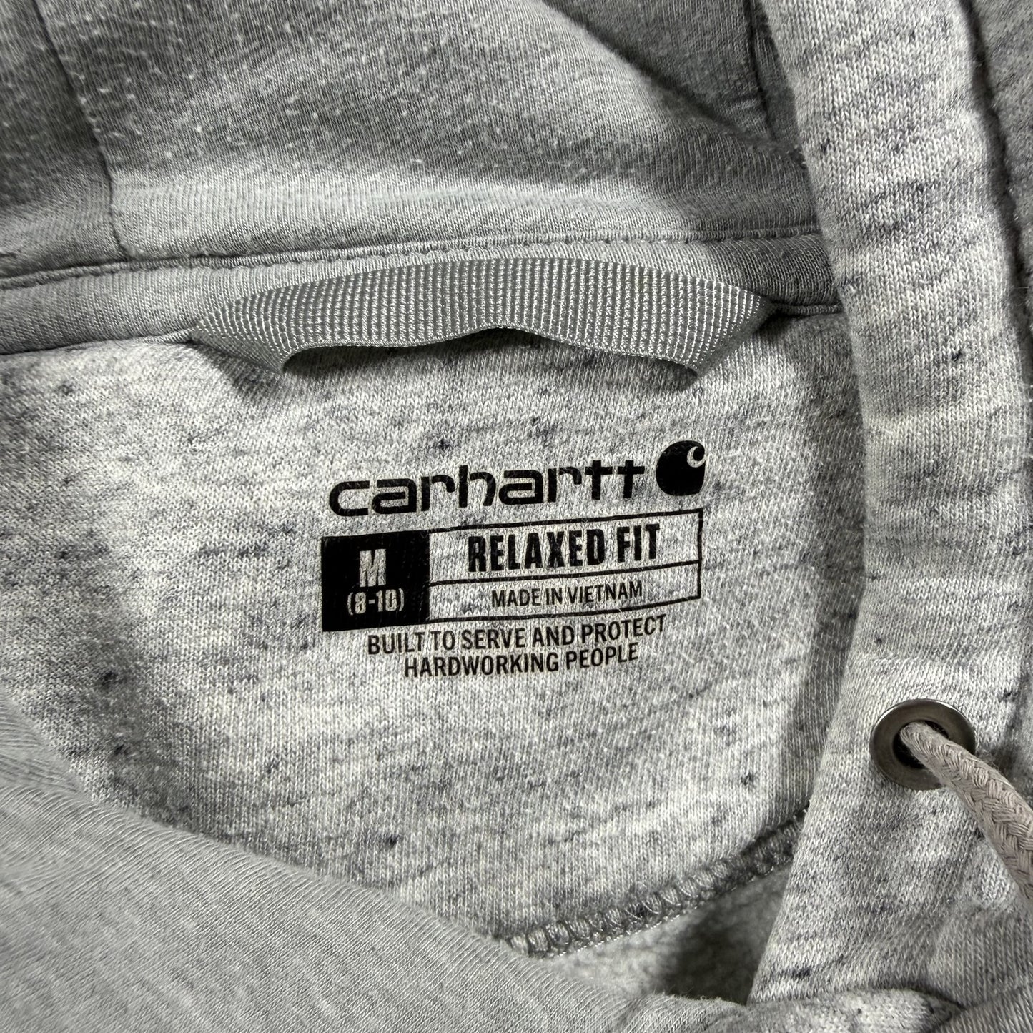 Carhartt Womens Hoodie Pullover M 8-10 Heather Gray Clarksburg Spellout