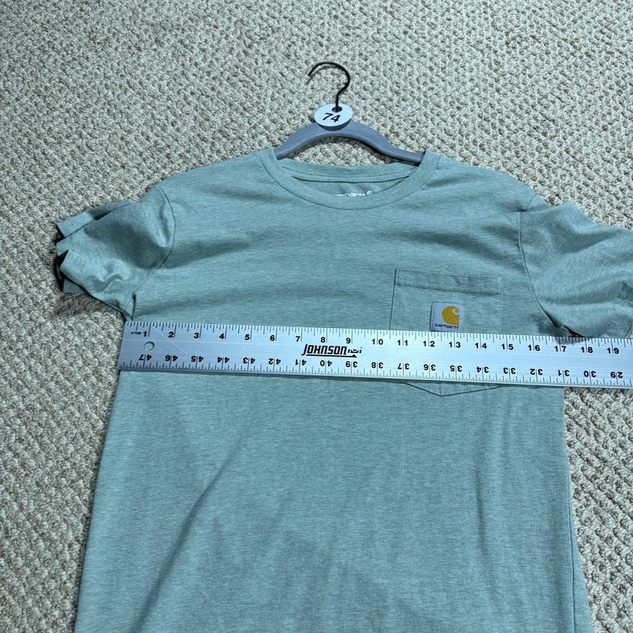 Carhartt Boys T-Shirt L 14-16 Green Pocket Adventure Tested Deer Short Sleeve