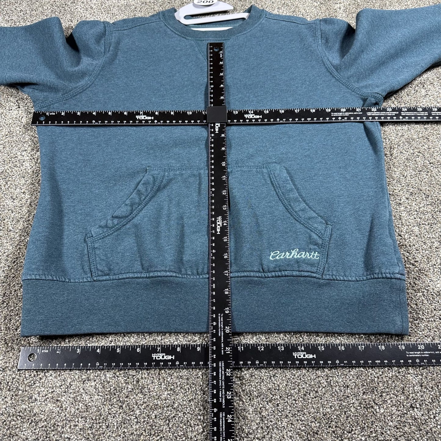 Carhartt Clarksburg Womens Crewneck Sweatshirt S Teal Kangaroo Pocket Cotton