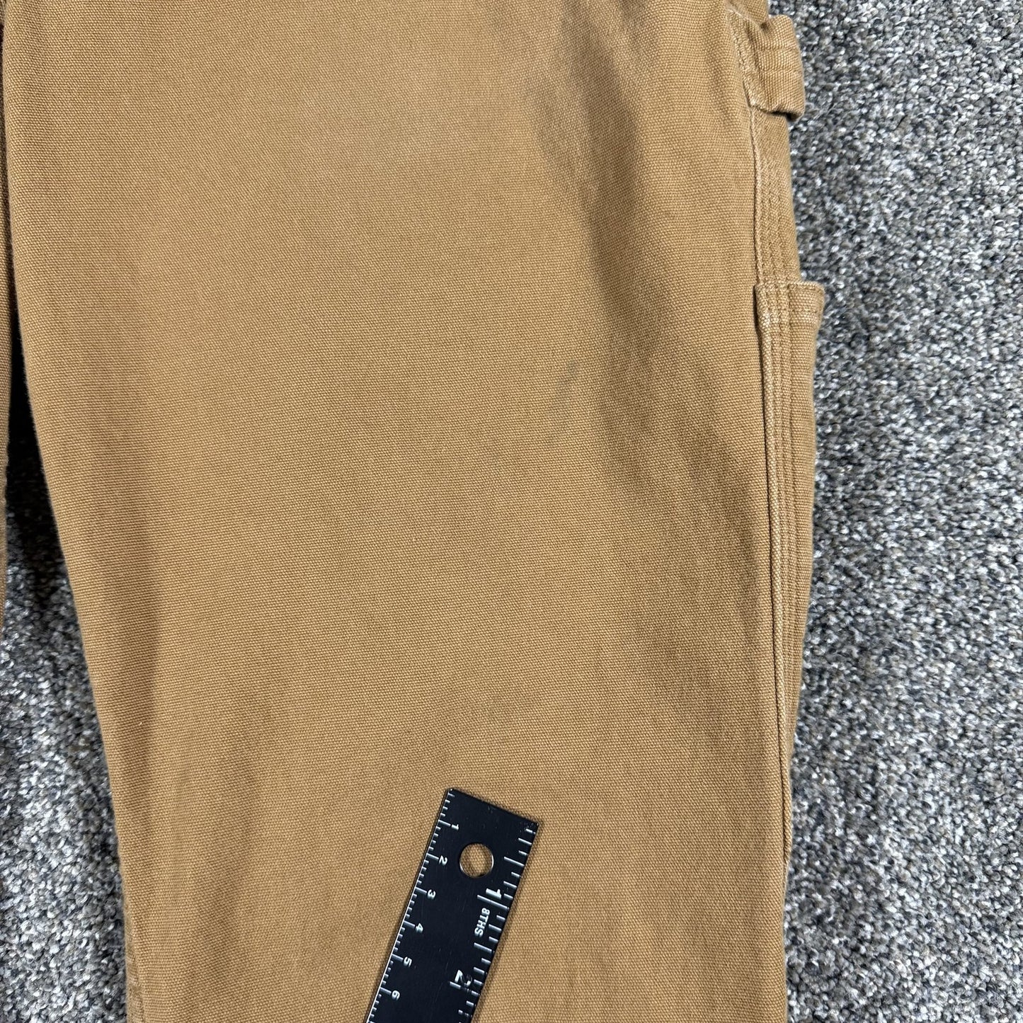 Carhartt Womens Work Pants Size 8 Short Brown Relaxed Fit Carpenter Stained