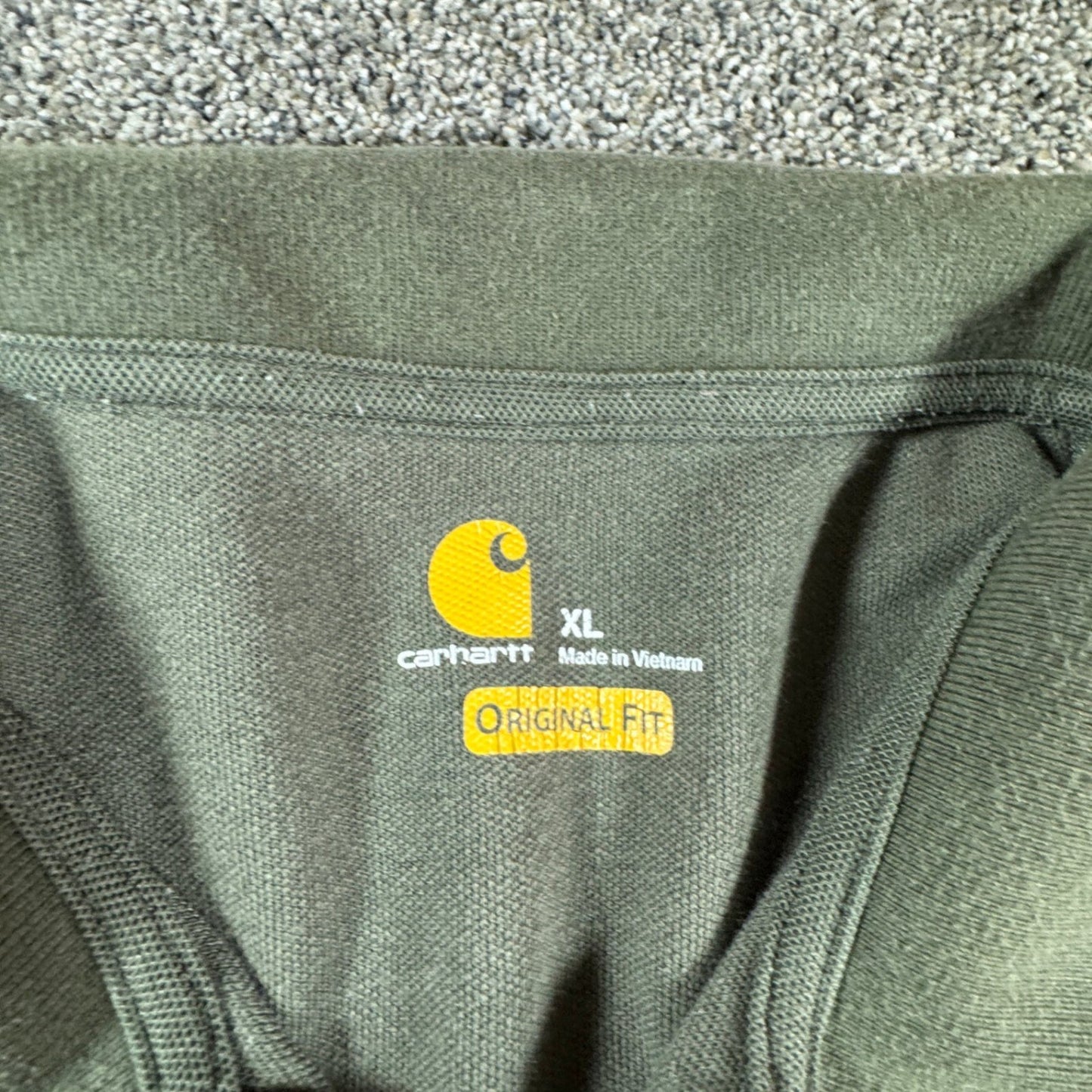 Carhartt Mens Polo Shirt Original Fit Pocket Workwear XL Olive Green w/FLAWS