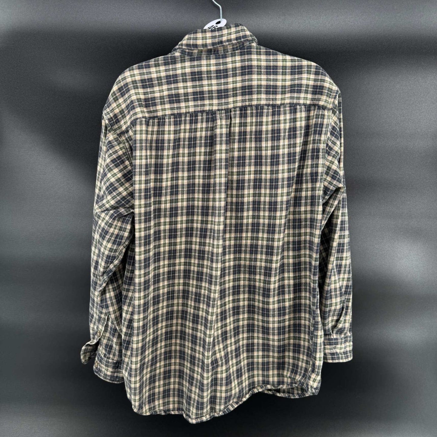 Carhartt Mens Flannel Shirt L Green Plaid Long Sleeve Button Down Cotton