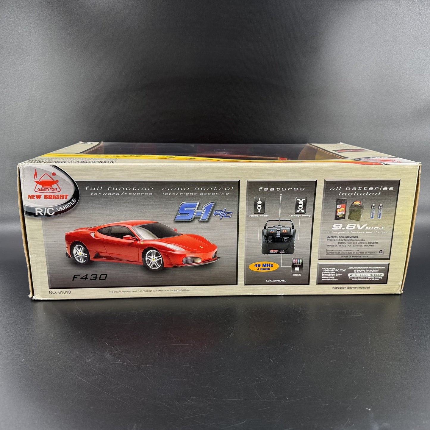 New Bright Ferrari F430 RC Radio Control Car 1/10 Scale 2007 TESTED WORKING