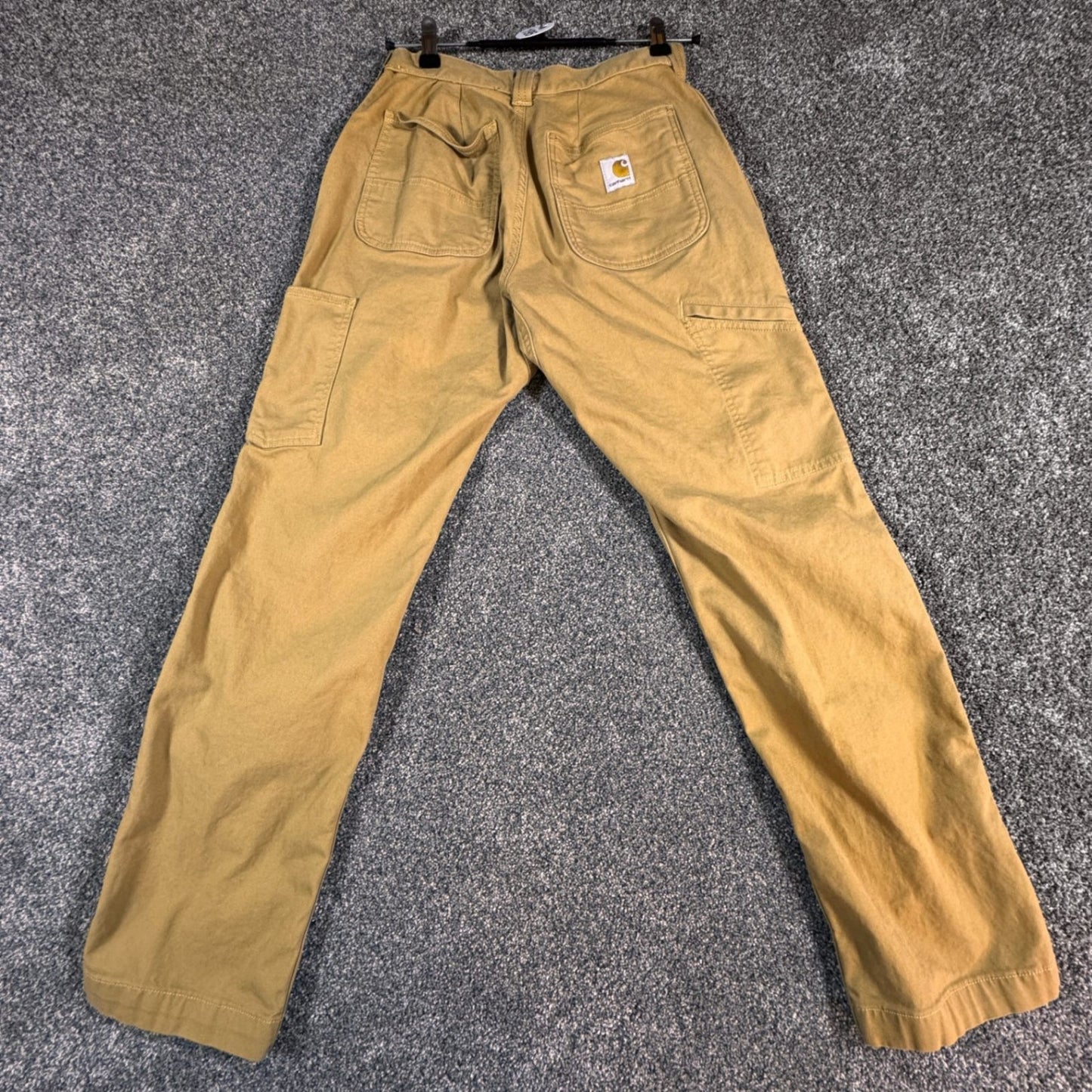 Carhartt Mens Rugged Flex Relaxed Fit Double Knee Work Pants 30x30 Tan Excellent
