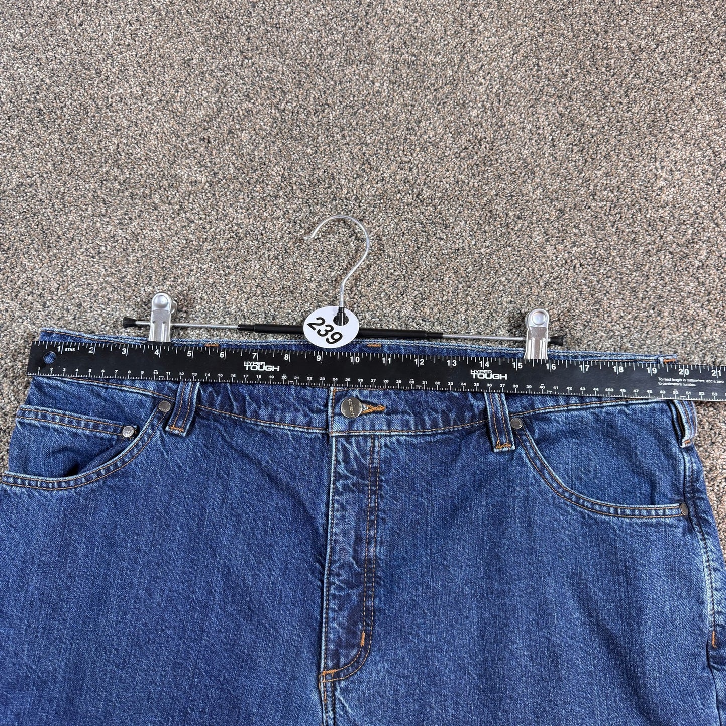 Carhartt Mens Relaxed Fit Flannel Lined Jeans 40x30 Blue Denim Work Pants