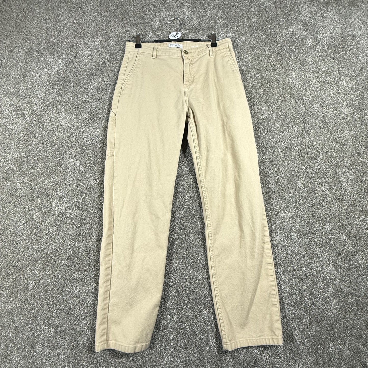 Carhartt WIP Women's Pierce Carpenter Pants Size 28 Tan Canvas RW/Boyfriend