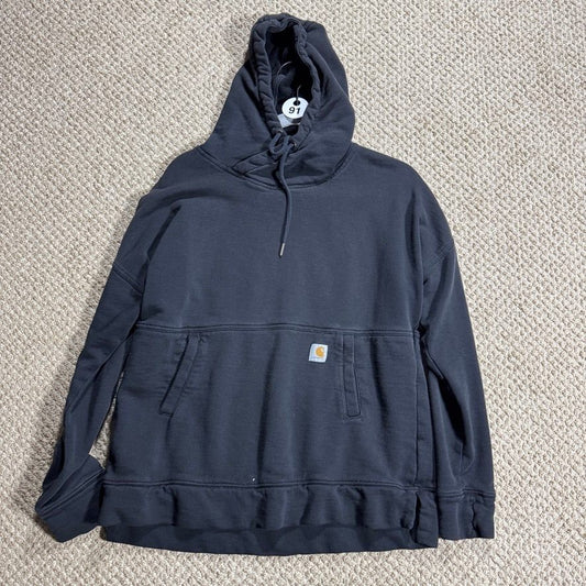 Carhartt Womens Hoodie Sweatshirt Pullover Size Medium 8-10 Black Relaxed Fit