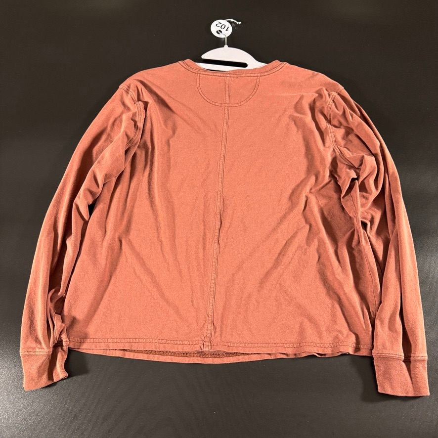 Carhartt Womens L Long Sleeve Pocket T-Shirt Workwear Loose Fit Rust Red