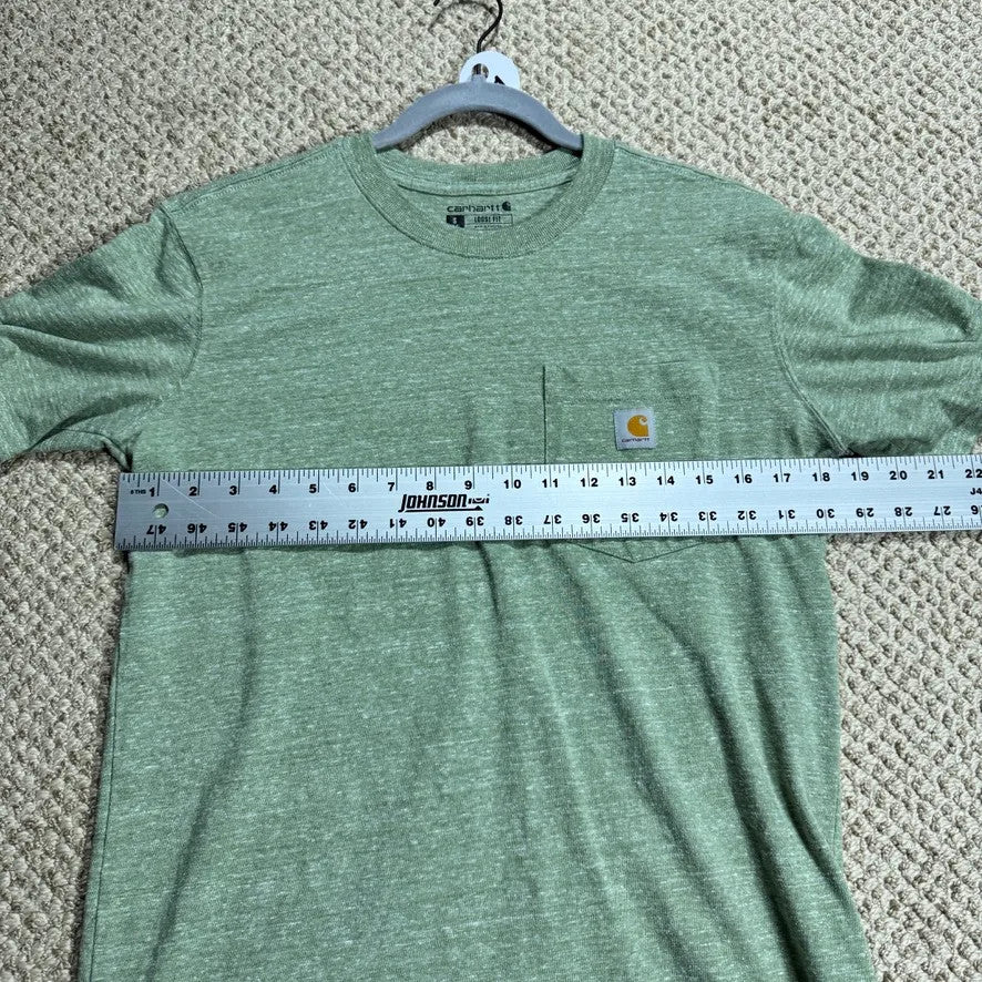 Carhartt Womens Loose Fit Pocket T-Shirt S Green Heather Short Sleeve