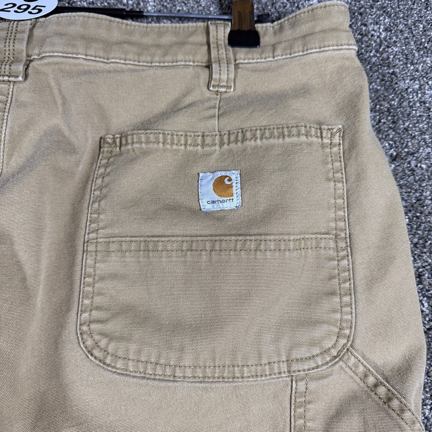 Carhartt Womens Canvas Work Pants 16 Regular Khaki Loose Fit Rugged Flex