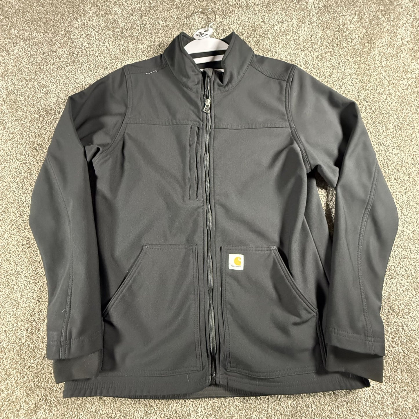 Women's Rugged Flex M Black Peak Bonded Fleece Scrub Jacket